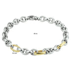 Armband anker 6,5 mm 20 cm goud met zilver
