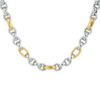Collier anker 6,5 mm 45 cm goud met zilver