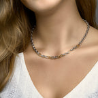 Collier anker 6,5 mm 45 cm goud met zilver