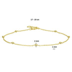armband anker bolletjes 1,0 mm 17 - 19 cm 14K geelgoud