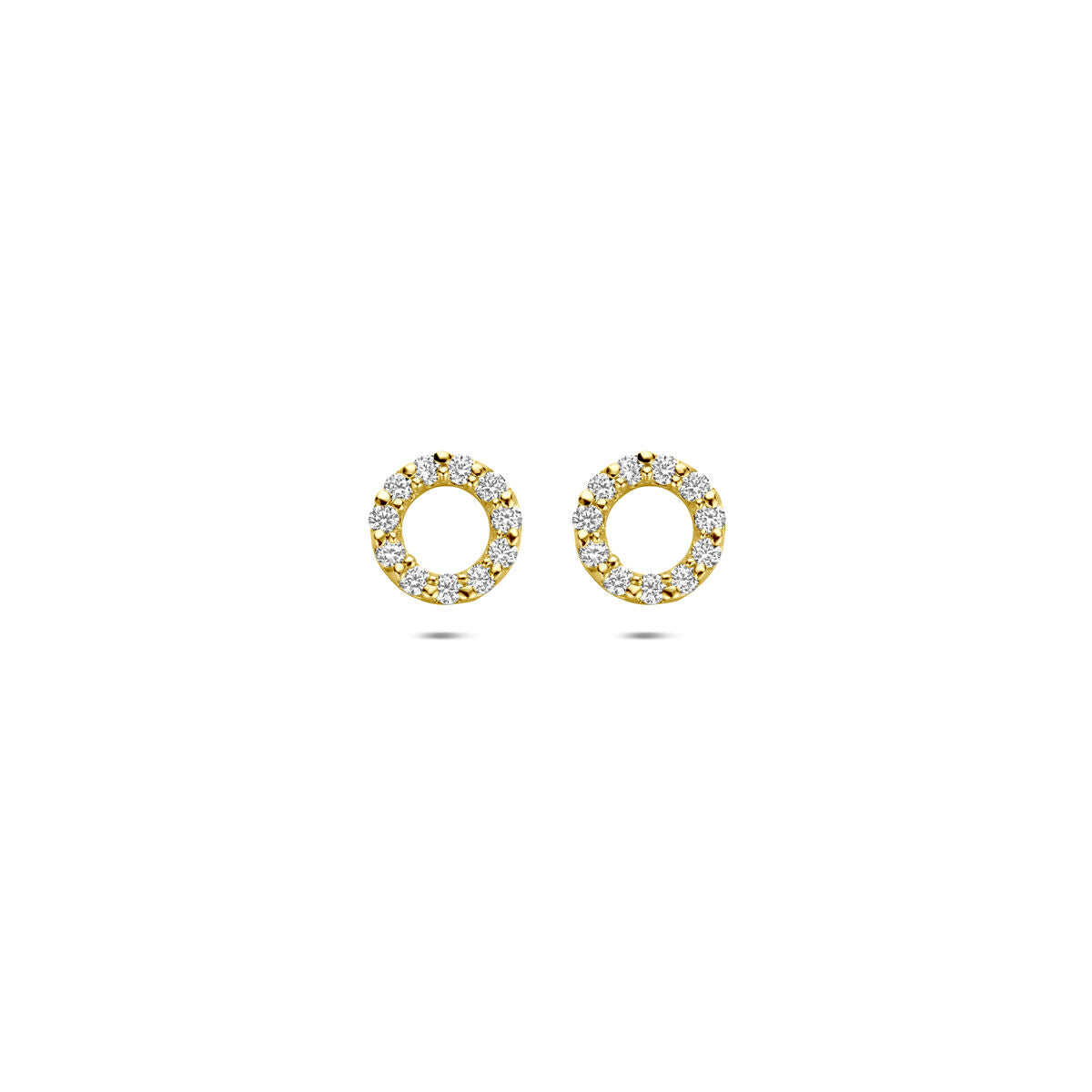 Ohrstecker Zirkonia 6,5 mm 14K Gelbgold
