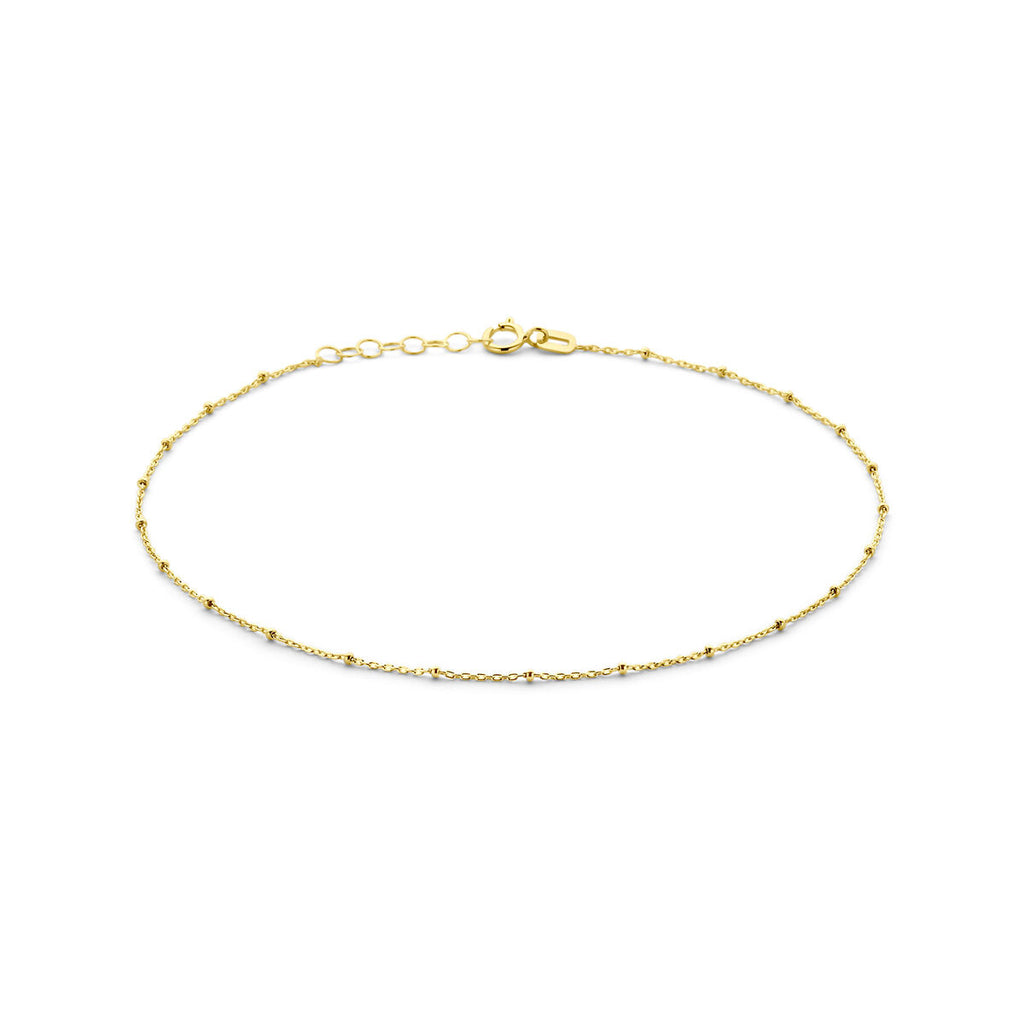 Fußkettchen Kügelchen 1,3 mm 24 + 2 cm 14K Gelbgold
