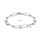 Armband Büroklammer Rundrohr 5,6 mm 19 cm Silber rhodiniert