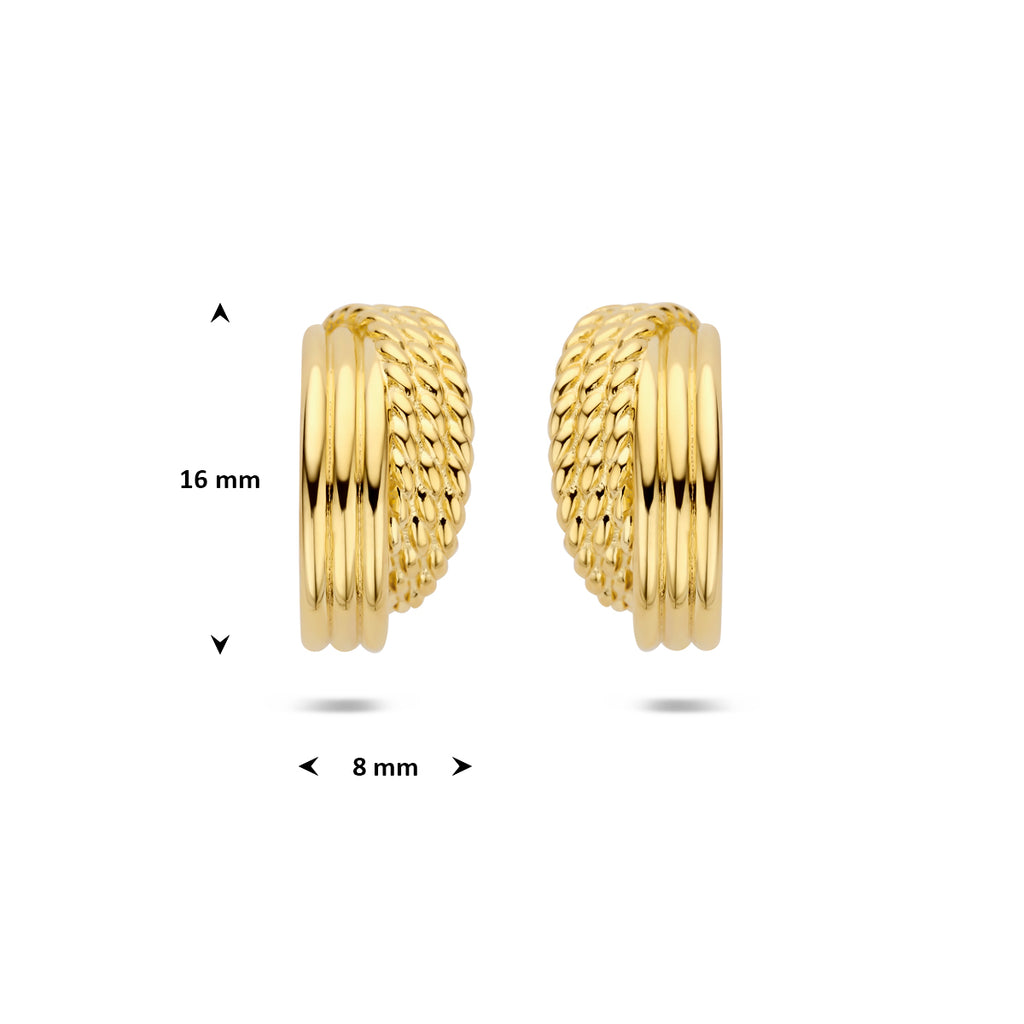 stekeroorringen 16 mm 1 micron zilver verguld (geel)