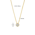 Halskette Rosette Zirkonia 40 - 42 - 44 cm 14K Gelbgold