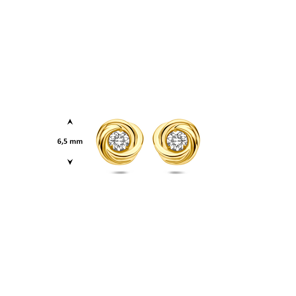 oorknoppen lab grown diamant 0.20ct (2x 0.10ct) f vs 6,5 mm 14K geelgoud - rond