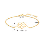 armband hart en infinity 16 + 3 cm 14K geelgoud