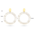 oorhangers rondje parelmoer 14K geelgoud