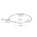 gravierarmband Herzchen 11 - 13 cm rhodiniertes Silber