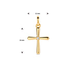 hanger kruis diamant 0.01ct h si 14K geelgoud