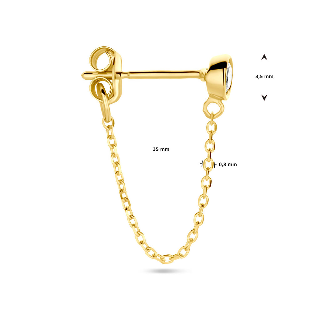 Ohrstecker Zirkonia pro Stück 14K Gelbgold