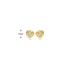 oorknoppen lab grown diamant 0.10ct (2x 0.05ct) f vs 5 mm 14K geelgoud - rond