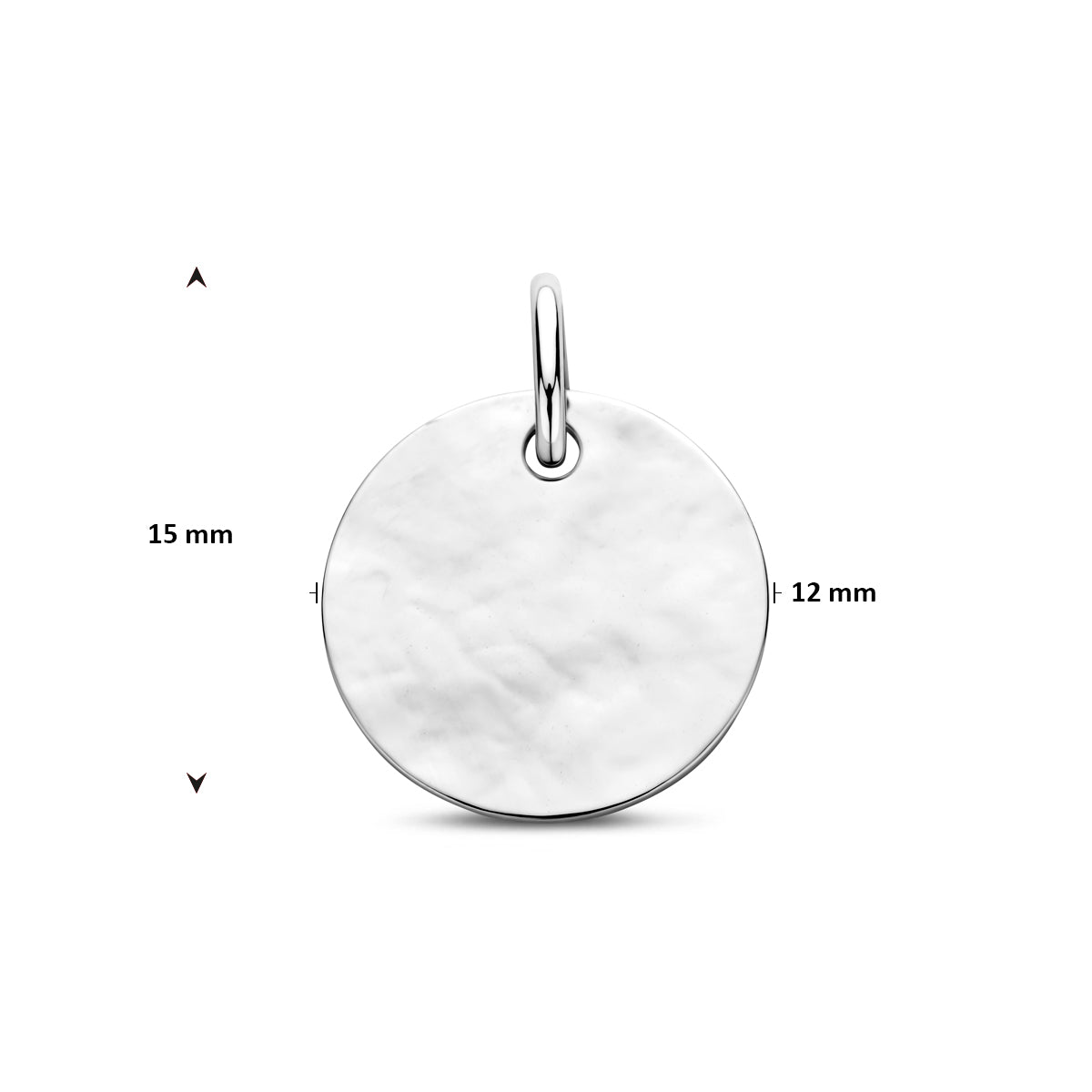 Gravur-Anhänger gehämmert 15 mm Silber rhodiniert