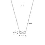 Halskette Infinity Zirkonia 41 + 4 cm Silber rhodiniert