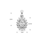 hanger zirkonia halo zilver gerhodineerd