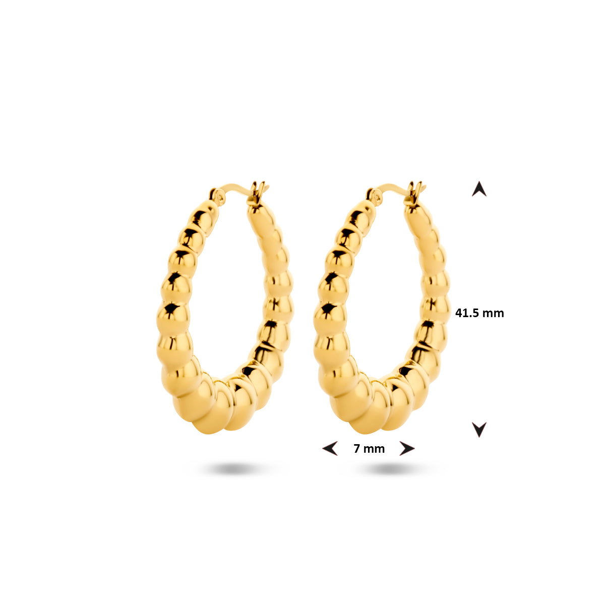 Ohrringe Ionenbeschichtung 41,5 mm Edelstahl