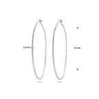 oorringen 1,5 mm ronde buis gediamanteerd zilver gerhodineerd