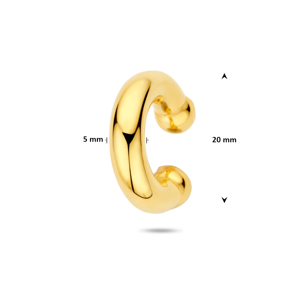 ear cuff 20 mm 1 micron zilver verguld (geel)