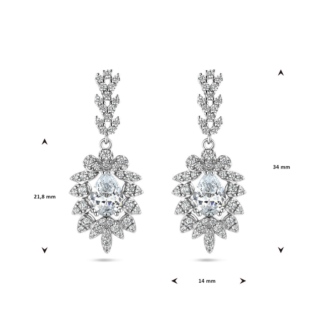 oorhangers zirkonia zilver gerhodineerd