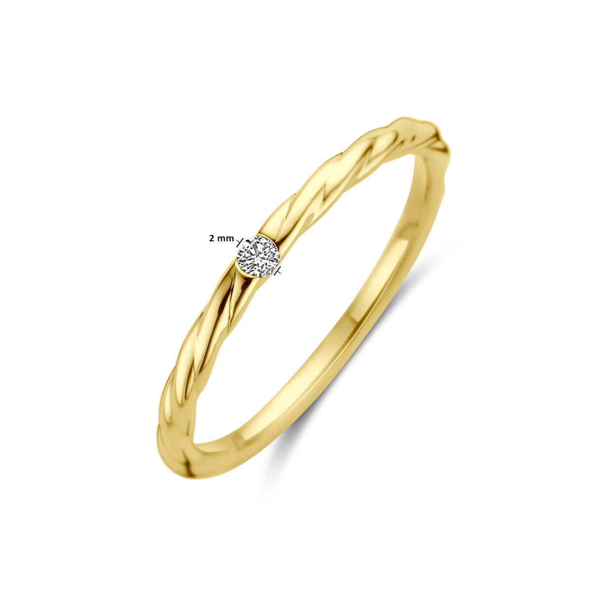 ring diamant 0.03ct h si 14K geelgoud