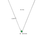 Halskette mit Geburtsstein Zirkonia 41 + 4 cm Silber rhodiniert