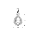 Anhänger Zirkonia Halo 19 mm Silber rhodiniert
