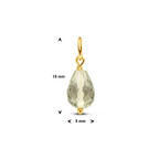 hanger groen amethist 15 mm 14K geelgoud