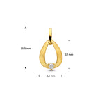 hanger diamant 0.03ct h si 15,5 mm 14K geelgoud