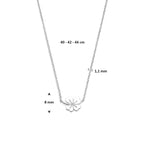 collier klavertje 40 - 42 - 44 cm zilver gerhodineerd