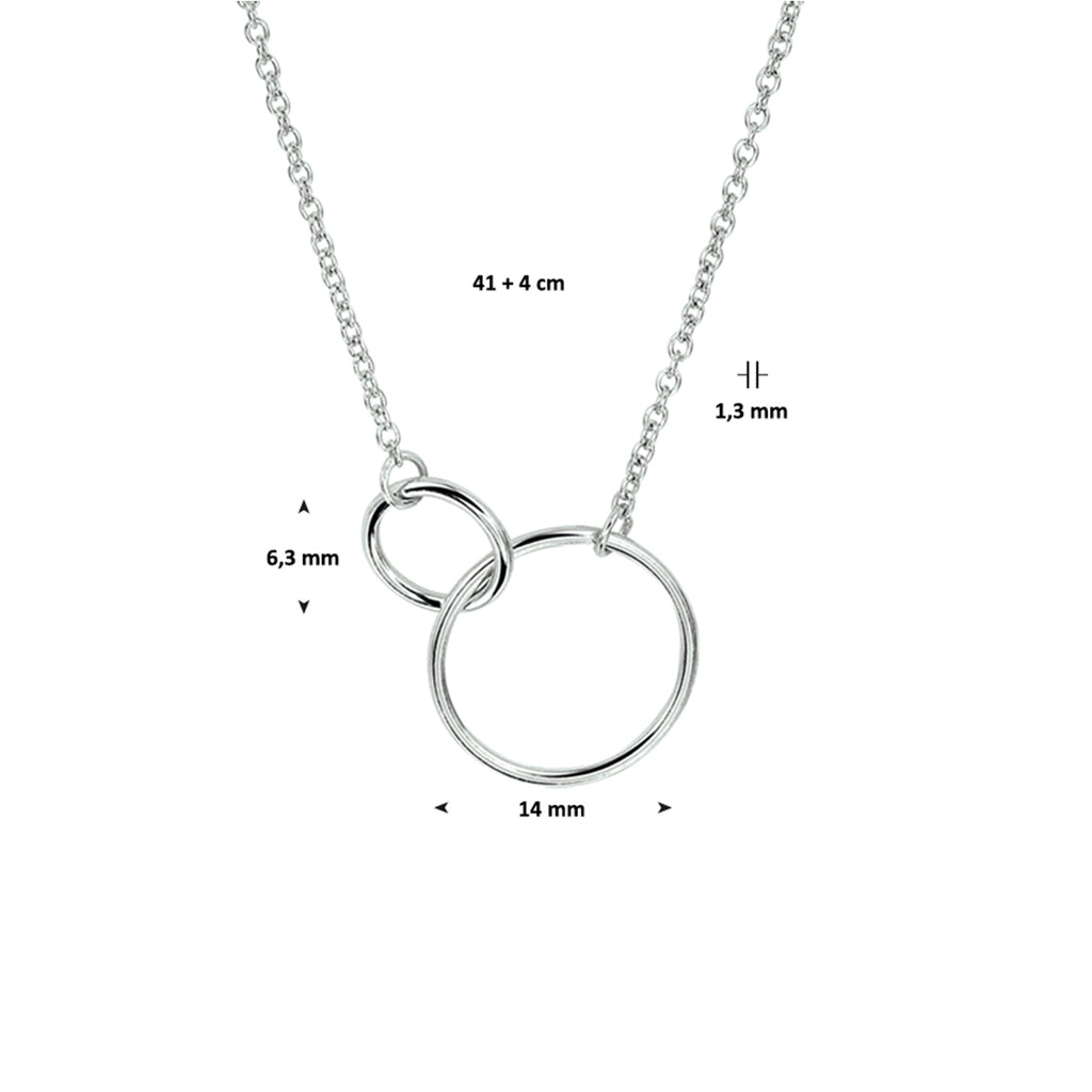Halskette Kreise 1,2 mm 41 + 4 cm Silber rhodiniert