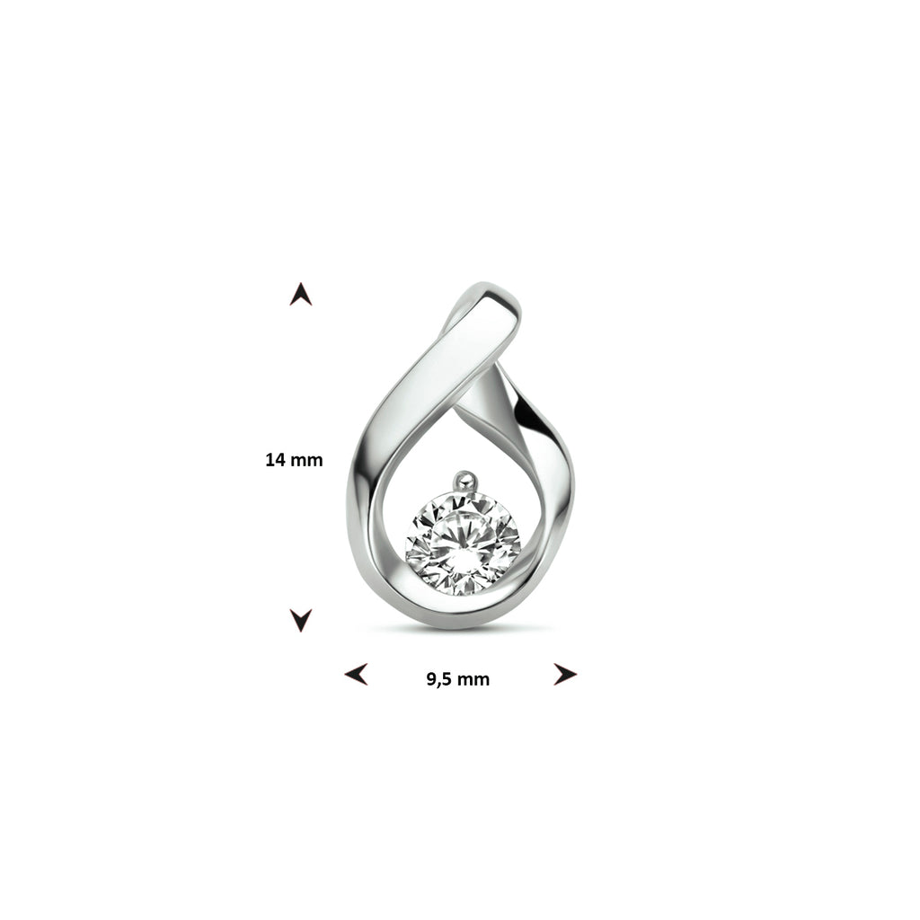 hanger zirkonia zilver gerhodineerd