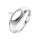 Gravurring oval Silber rhodiniert