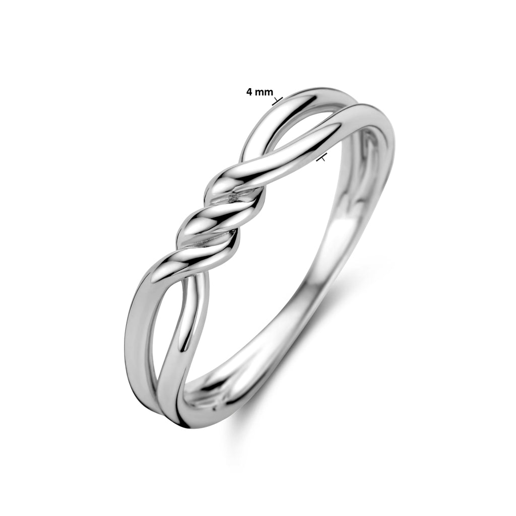 ring knoop zilver gerhodineerd