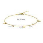Armband rund Zirkonia 16,5 - 17,5 - 18,5 14K Gelbgold