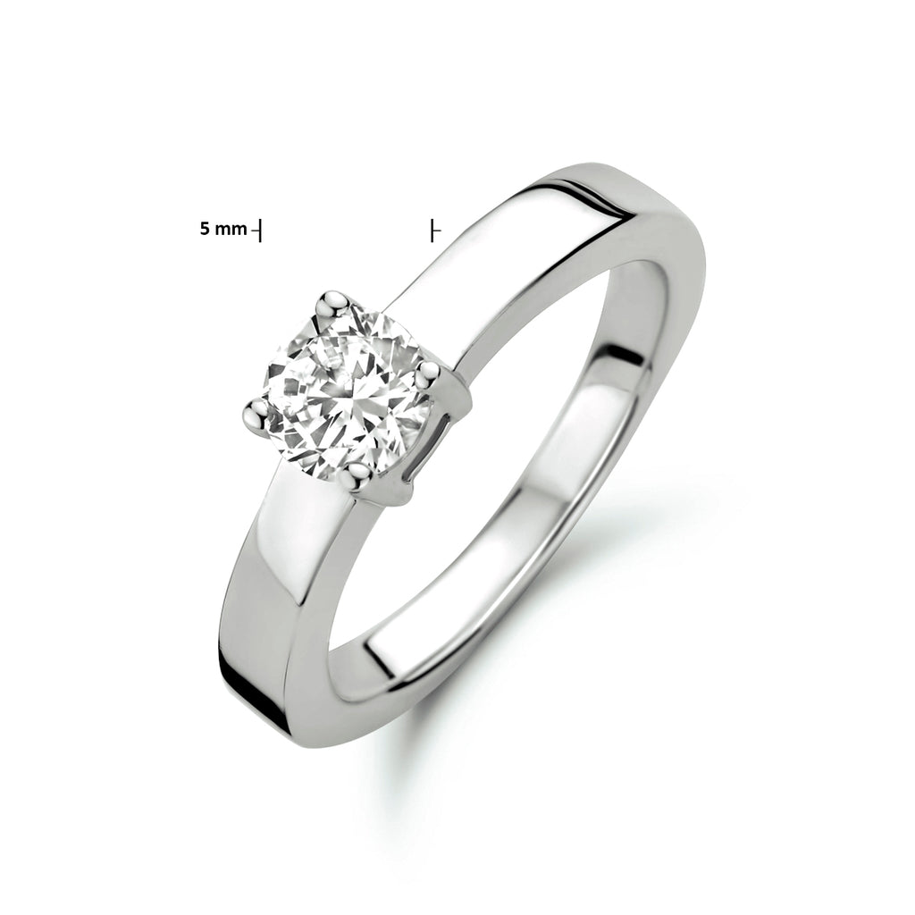 ring zirkonia zilver gerhodineerd