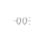 klapoorringen zirkonia 13 mm zilver gerhodineerd