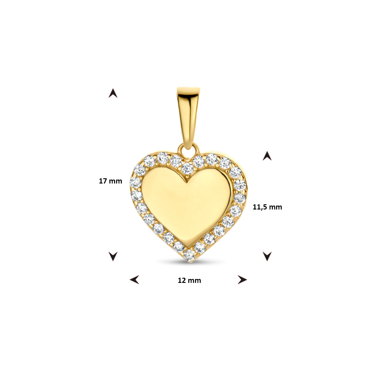 Anhänger Herz Zirkonia 14K Gelbgold