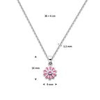 collier emaille bloem zirkonia 36 + 4 cm zilver gerhodineerd