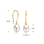 9K Ohrhänger Perle französischer Haken 24 mm 9K Gelb