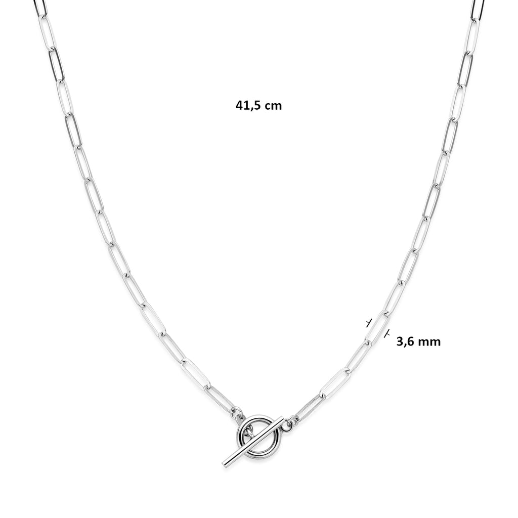 collier kapittelslot 3,6 mm 41,5 cm zilver gerhodineerd