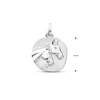hanger paard poli/mat 22 mm zilver gerhodineerd