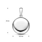 medaillon 12,5 mm zilver gerhodineerd