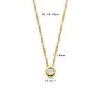collier zirkonia 41 - 43 - 45 cm 14K geelgoud