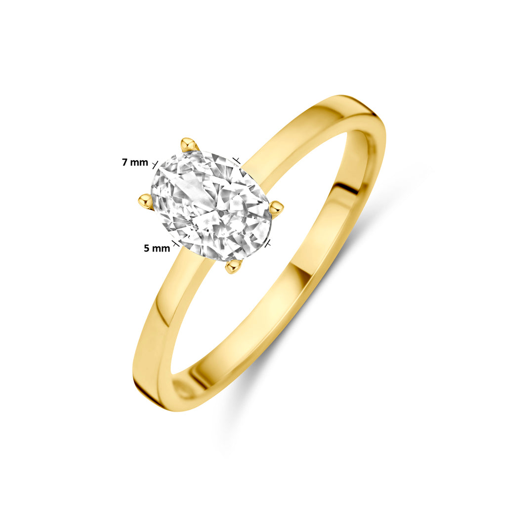 Ring Zirkonia 14K Gelbgold