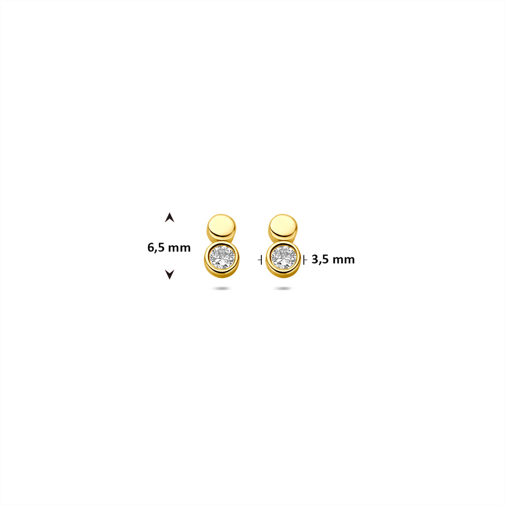 9K Ohrstecker Zirkonia 6,5 mm 9K Gelb