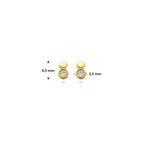 9K Ohrstecker Zirkonia 6,5 mm 9K Gelb