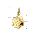 Anhänger Kleeblatt 2-seitig 10 mm 14K Gelbgold