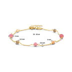 Armband Turmalin 16 - 18 cm 14K Gelbgold