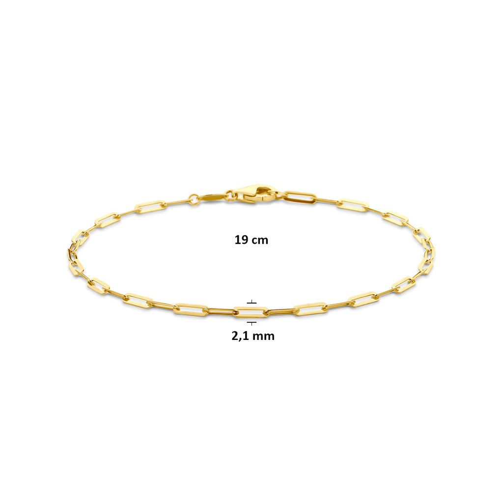 9kt Armband 2,1 mm 19 cm 9Kt Gelb