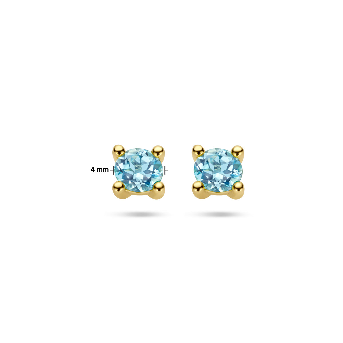 Ohrstecker Blautopas 14K Gelbgold